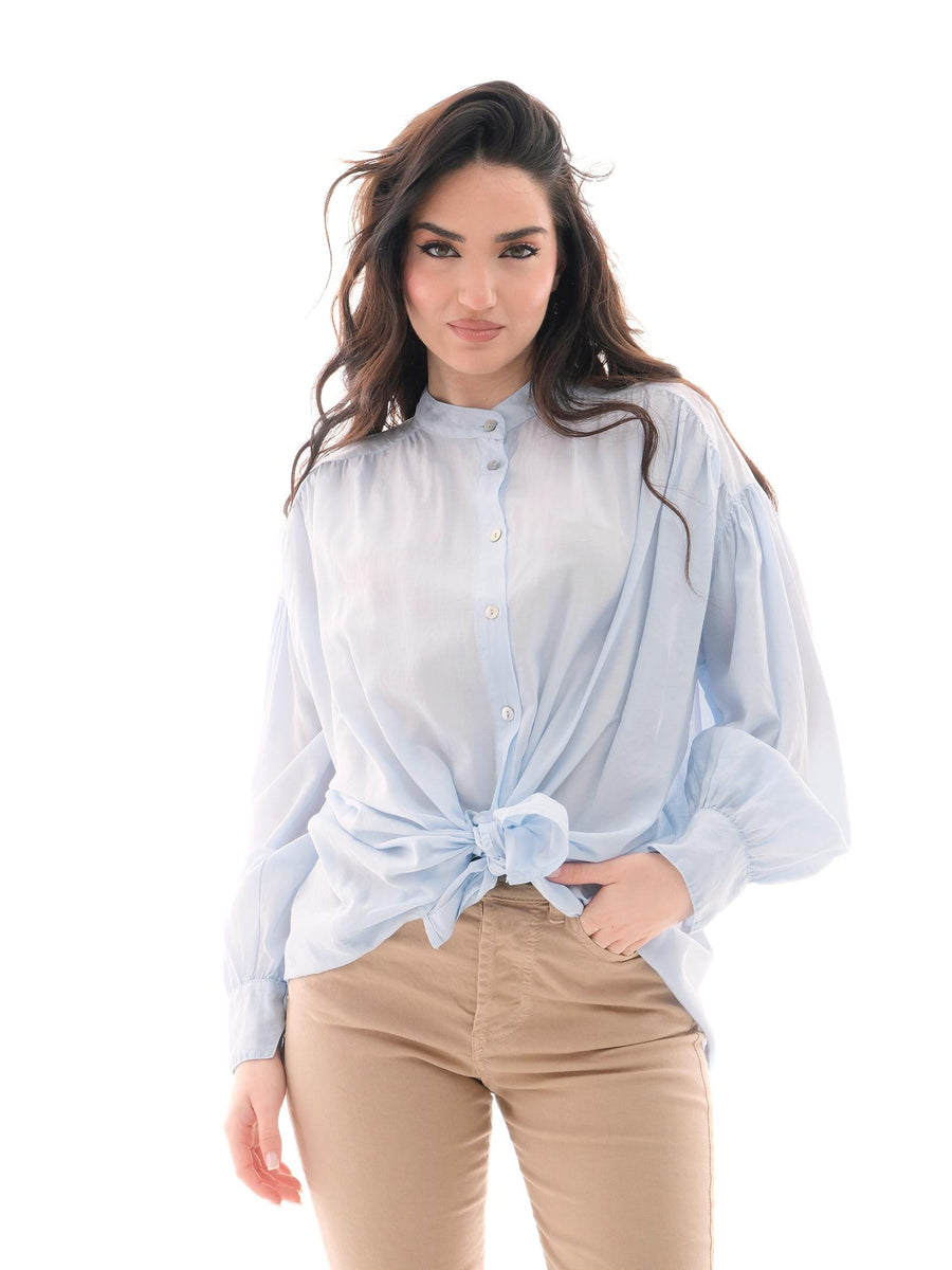 Camicia Armoire azzurra con nodo frontale F8389C AIR Armoire 