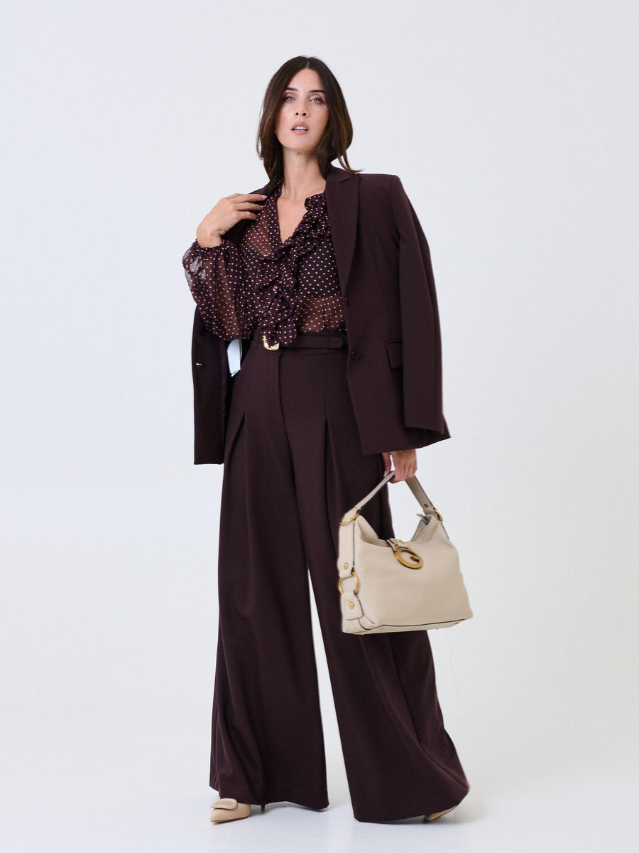 Pantalone ampio a vita alta Imperial vino con cintura decorativa P5Y6KBYC VINO Imperial 