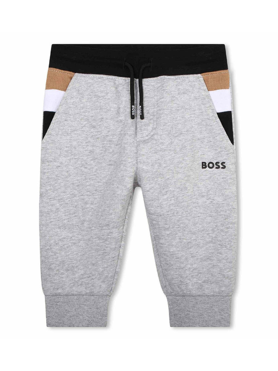 Pantalone tuta grigio con stampa iconica J04484 A32 Boss 