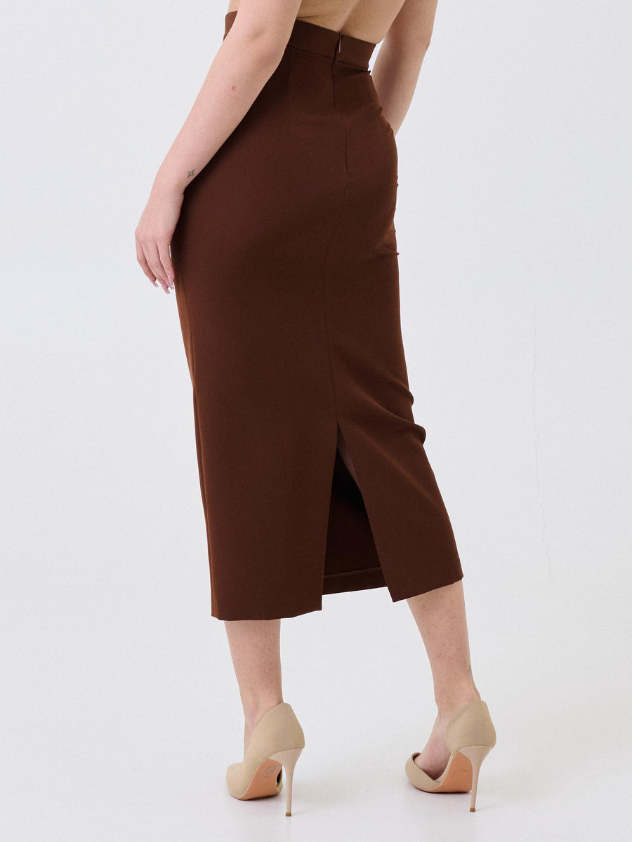 Gonna lunga a vita alta Silence Limited marrone SD3013BASIC BROWN Silence Limited 