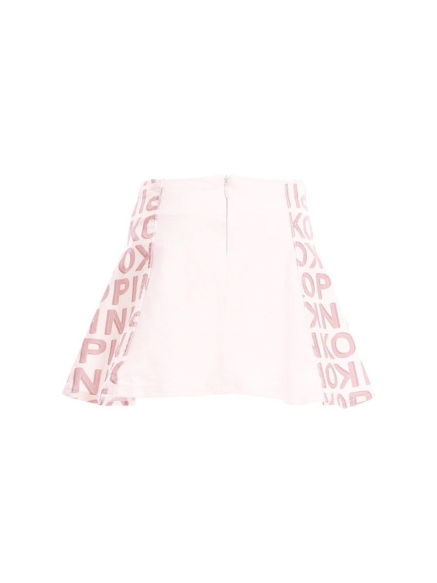 Gonna Pinko bianca con dettagli logati beige KFGO003 B007 Pinko 