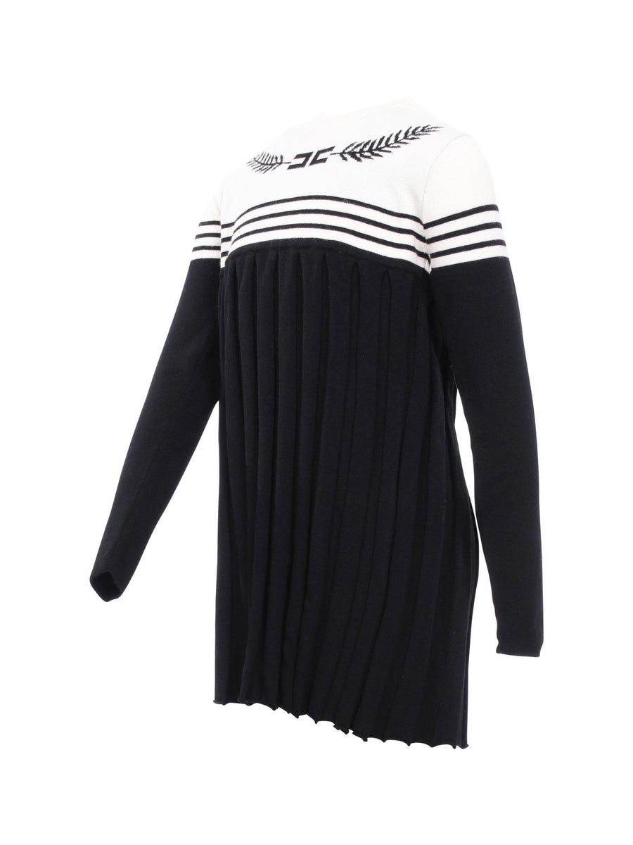 Abito tricot Elisabetta Franchi nero e beige EFAB567 D542 Elisabetta Franchi 