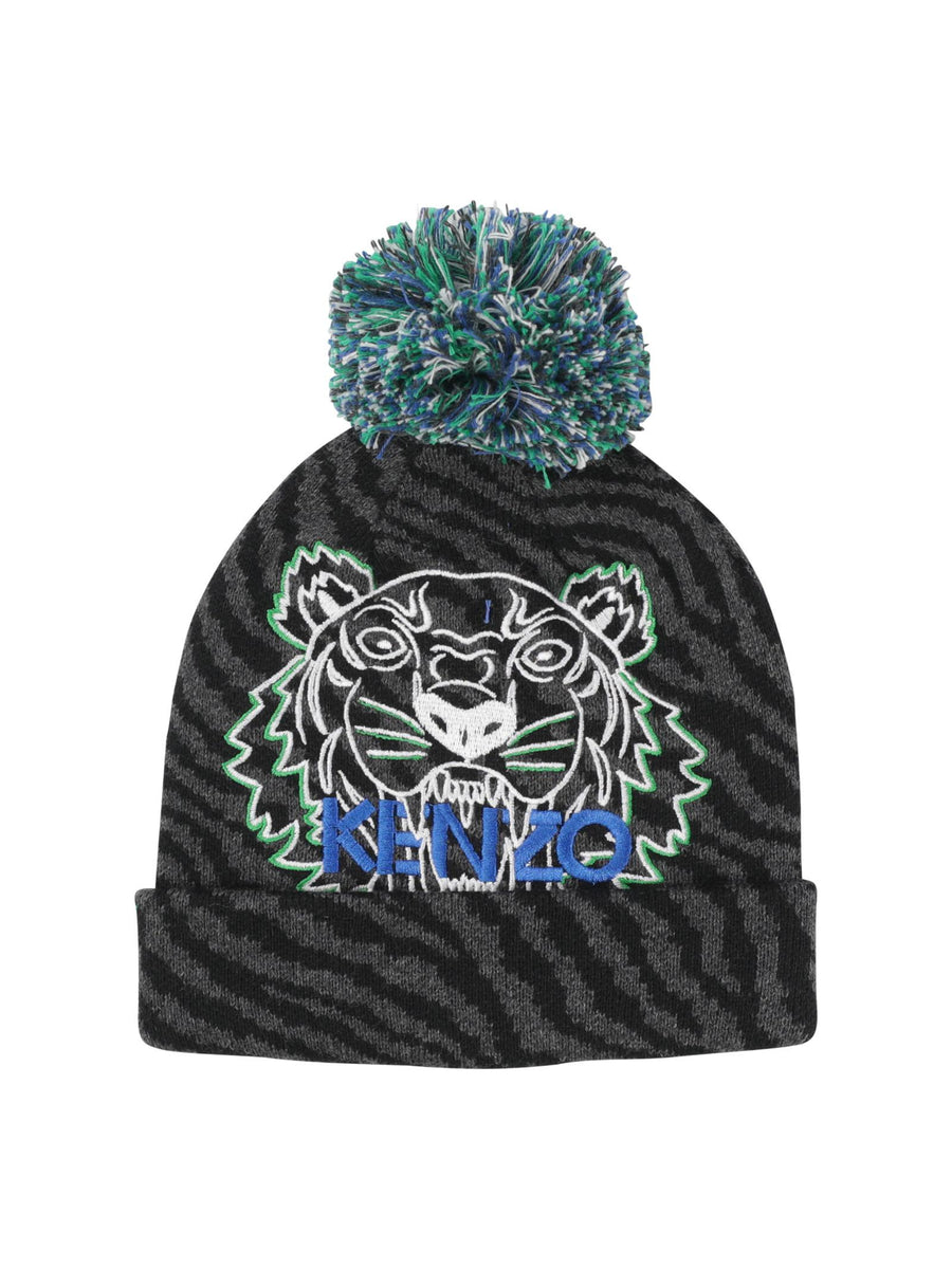 Cappello cuffia nero zebrato K51010 829 Kenzo 