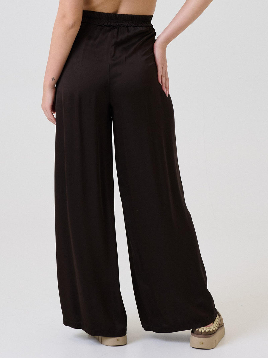 Pantalone ampio Armoire marrone scuro a vita alta C206P22R MOKA Armoire 