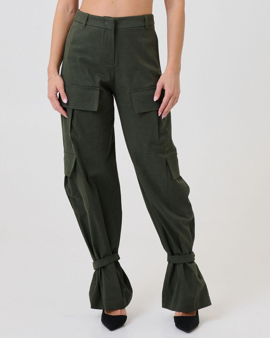 Pantalone cargo Silence Limited verde militare con coulisse sul fondo SD2015MAD MILITARY Silence Limited 