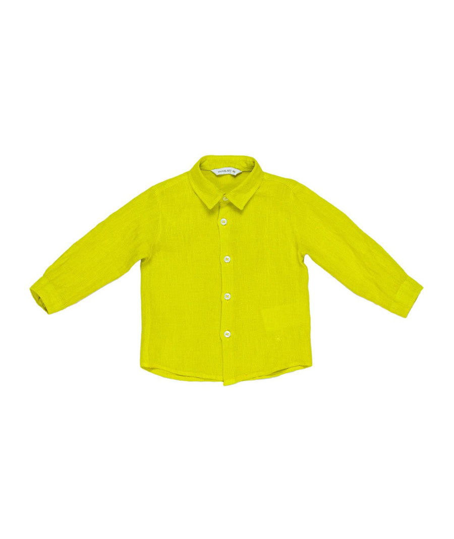 Camicia verde acido in lino MR2590 ACI Manuel Ritz 