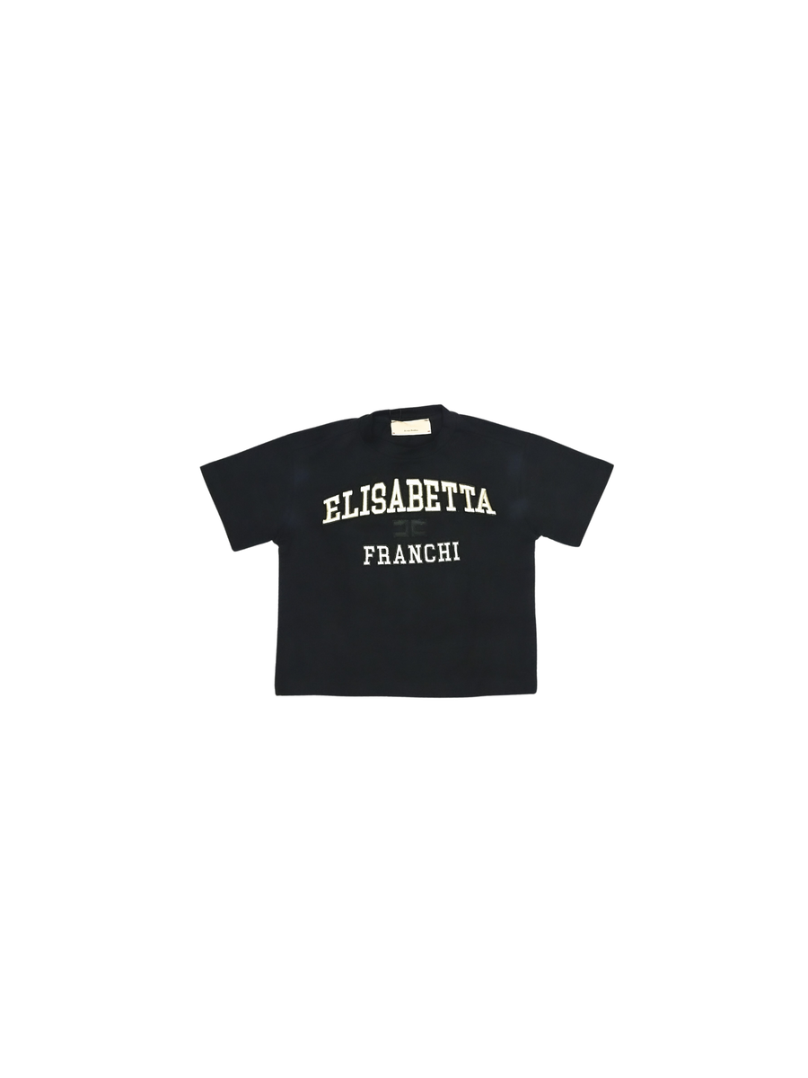 T-shirt cropped Elisabetta Franchi nera EFTS220 D399 Elisabetta Franchi 