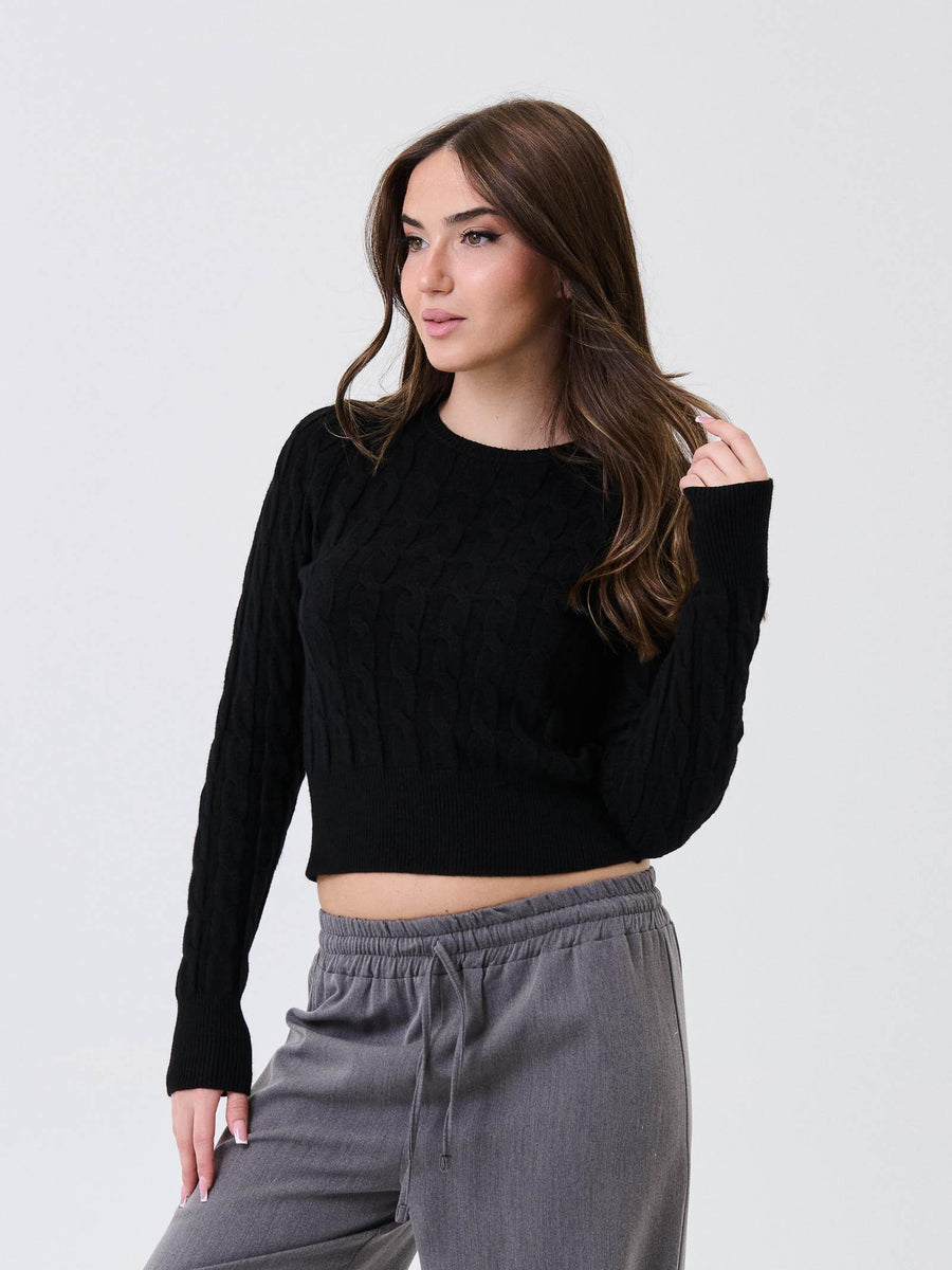 Maglione intrecciato Armoire nero con chiusura a goccia 72187 NERO Armoire 