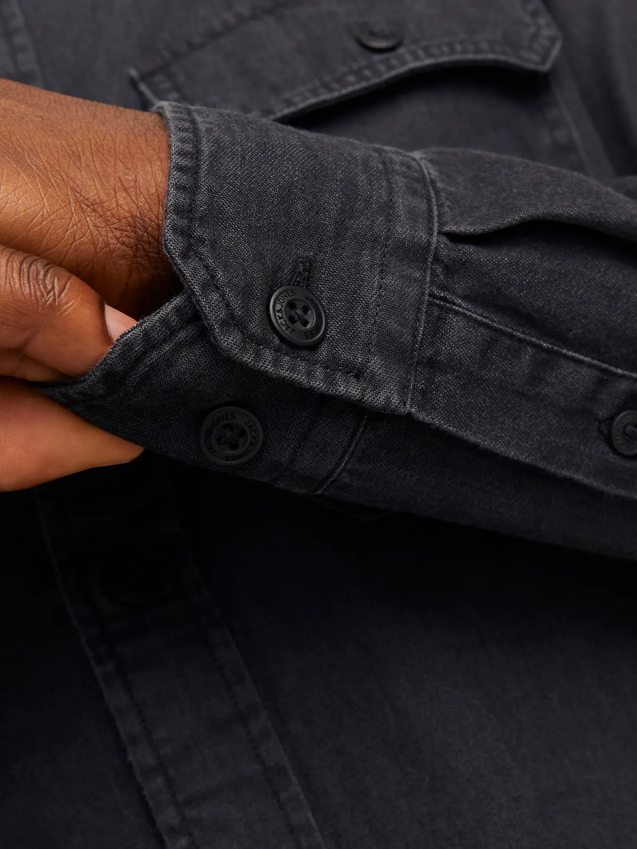 Camicia Jack & Jones nera in denim 12269262 Black Denim Jack & Jones 