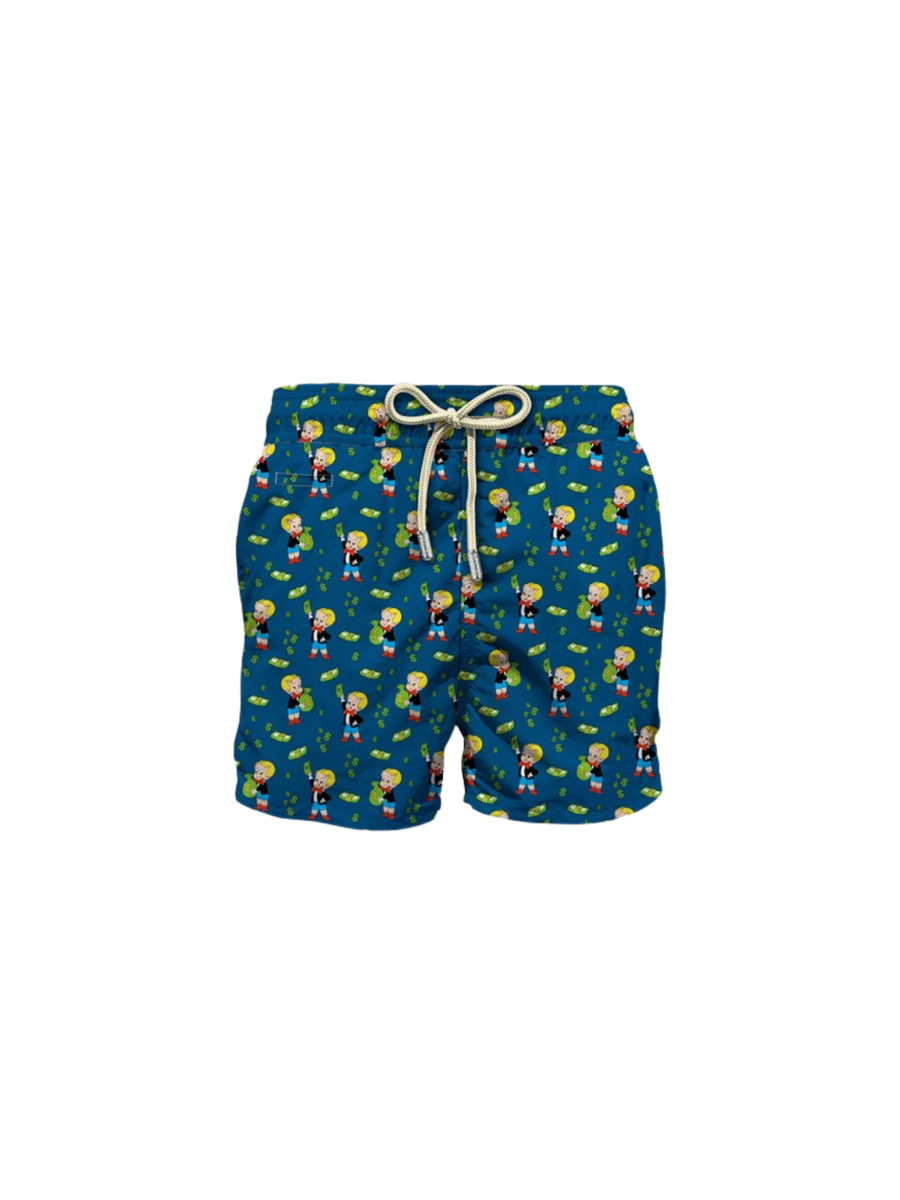 Costume "lighting micro fantasy" Saint Barth blu con omino e soldi LIG0003 05303H MC2 SAINT BARTH 