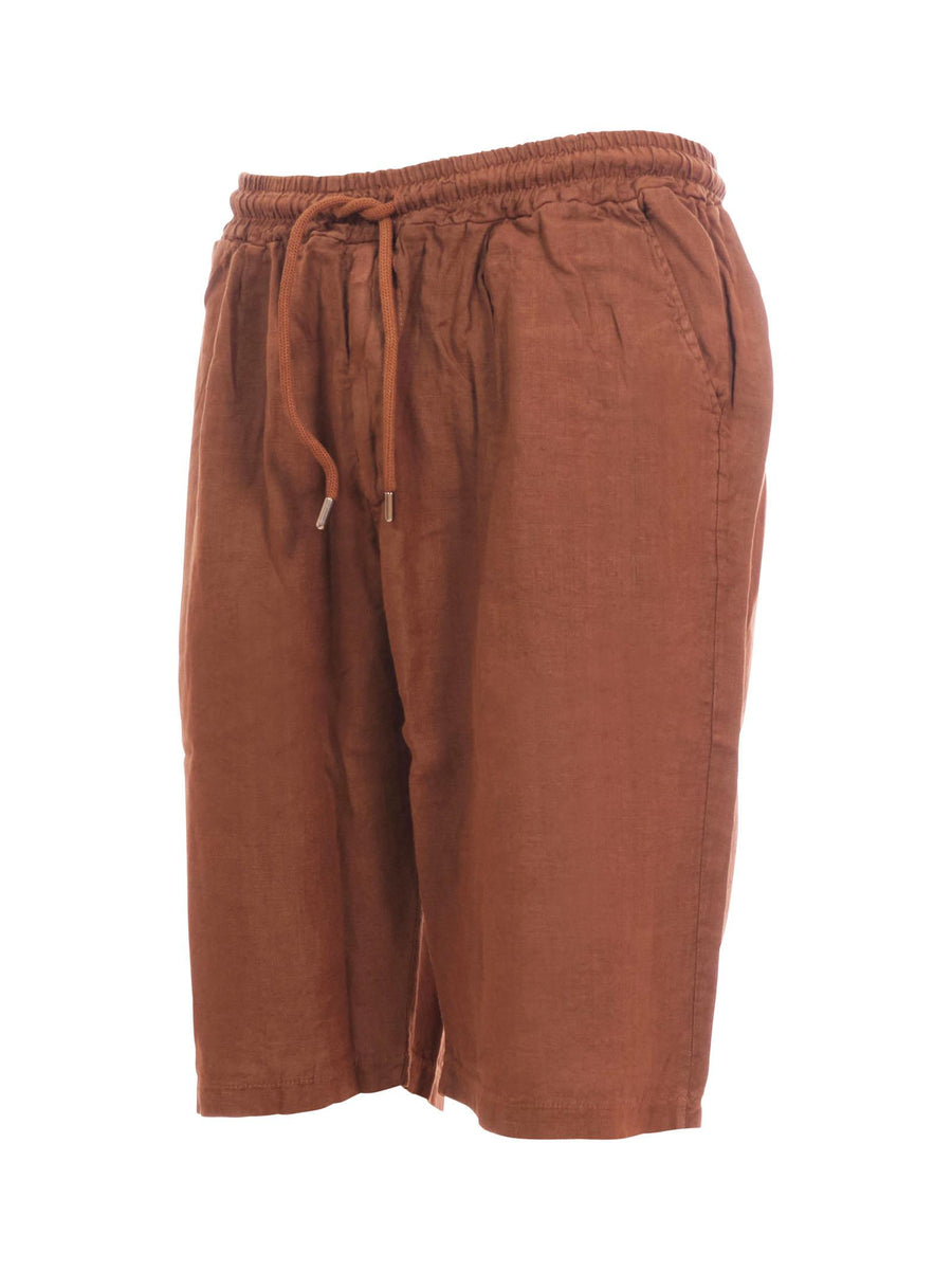 Bermuda in lino Portofino marrone bruciato PB215 BRUC Portofino 