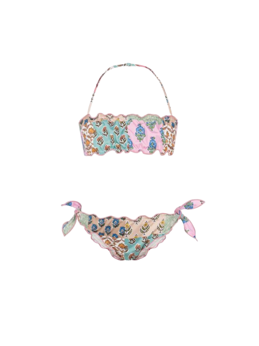 Bikini Saint Barth multicolor a fascia con stampa flower patch EMY0001 01250H MC2 SAINT BARTH 