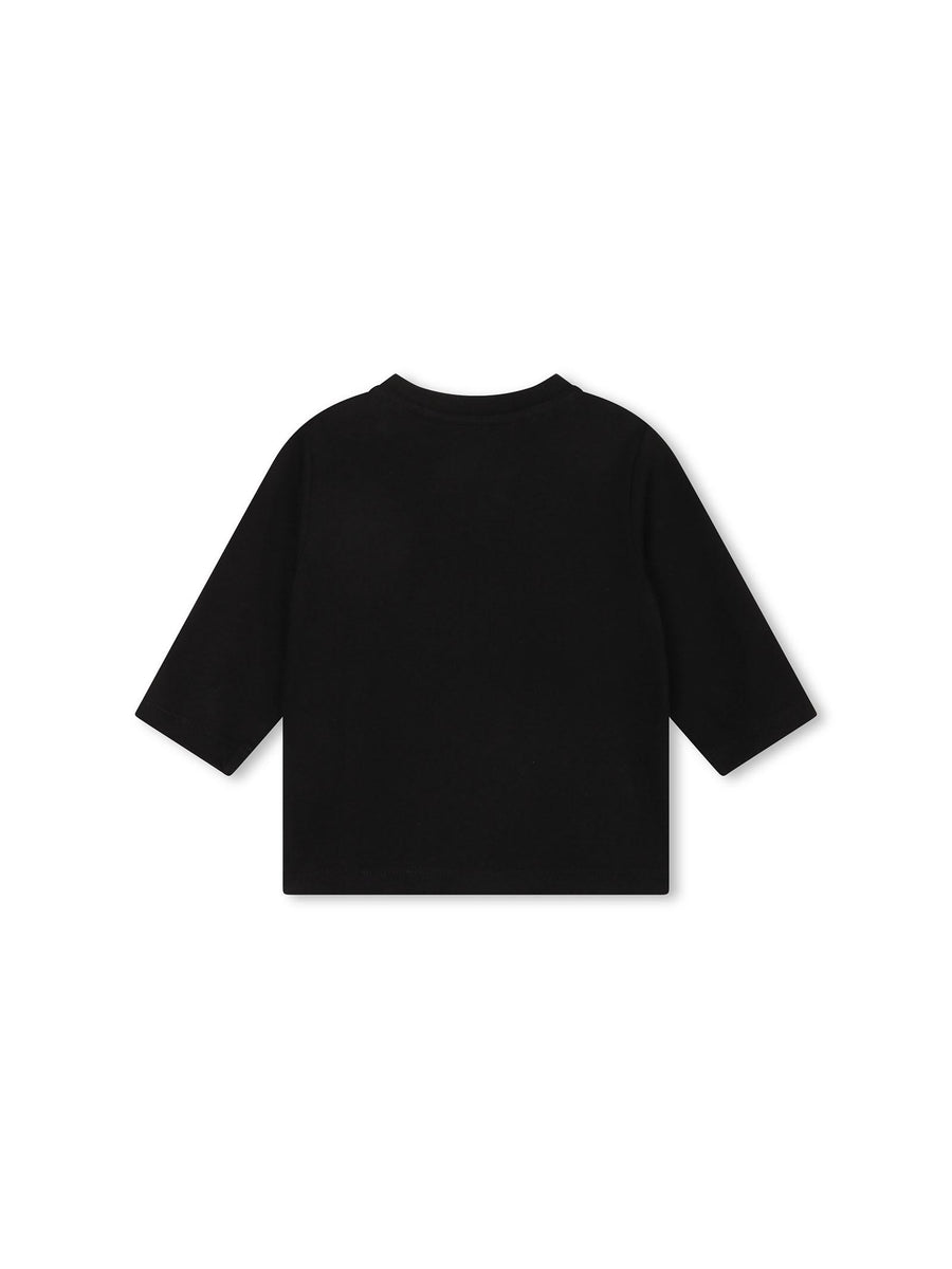 T-shirt nera manica lunga J05A29 09B Boss 