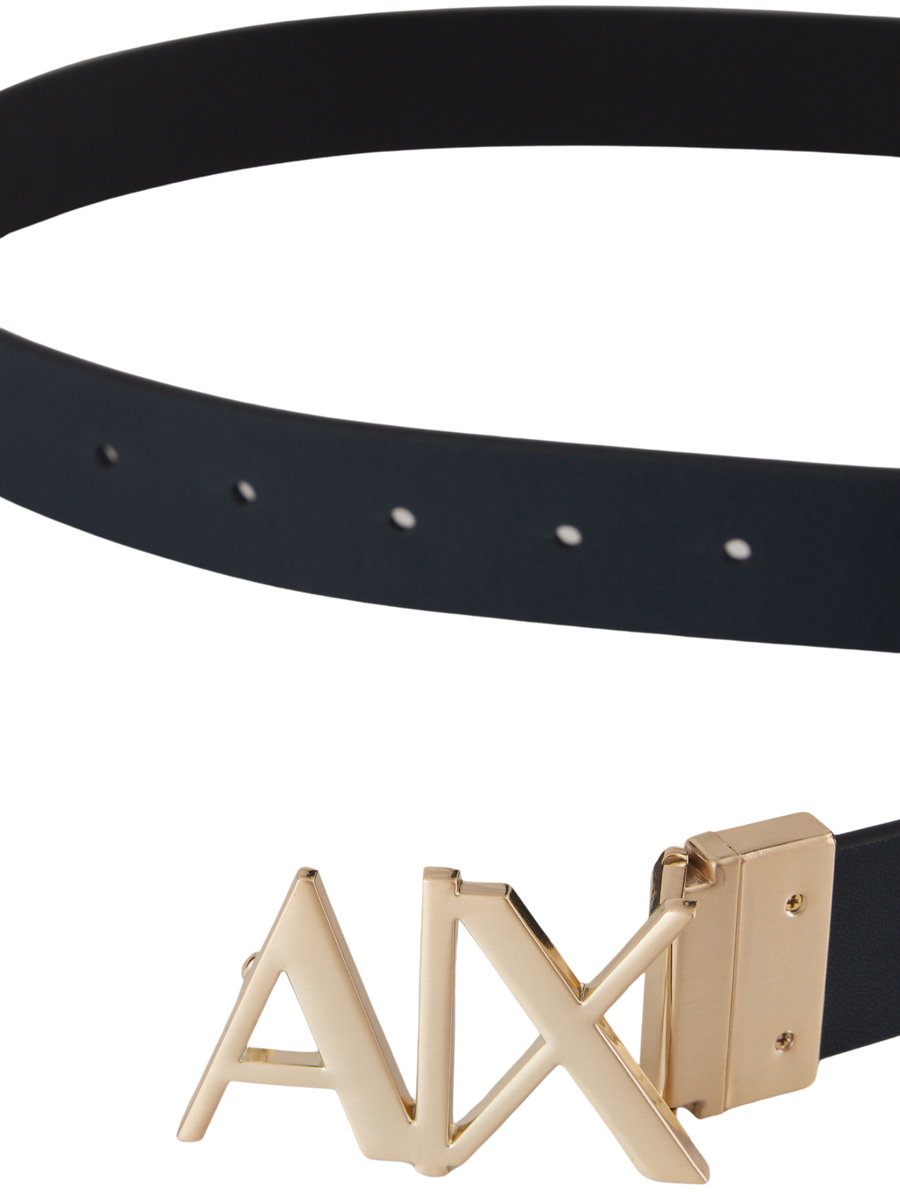 Cintura Armani Exchange nera con fibbia logo AX dorata 951017CC505 71820 Armani Exchange 