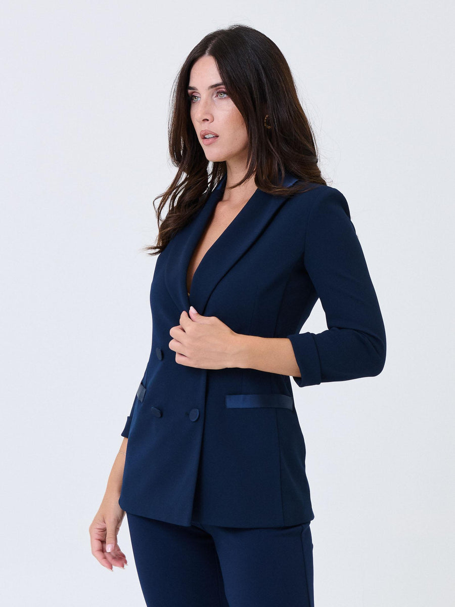 Giacca a 3/4 Imperial blu doppiopetto JU25KAW BLU Imperial 