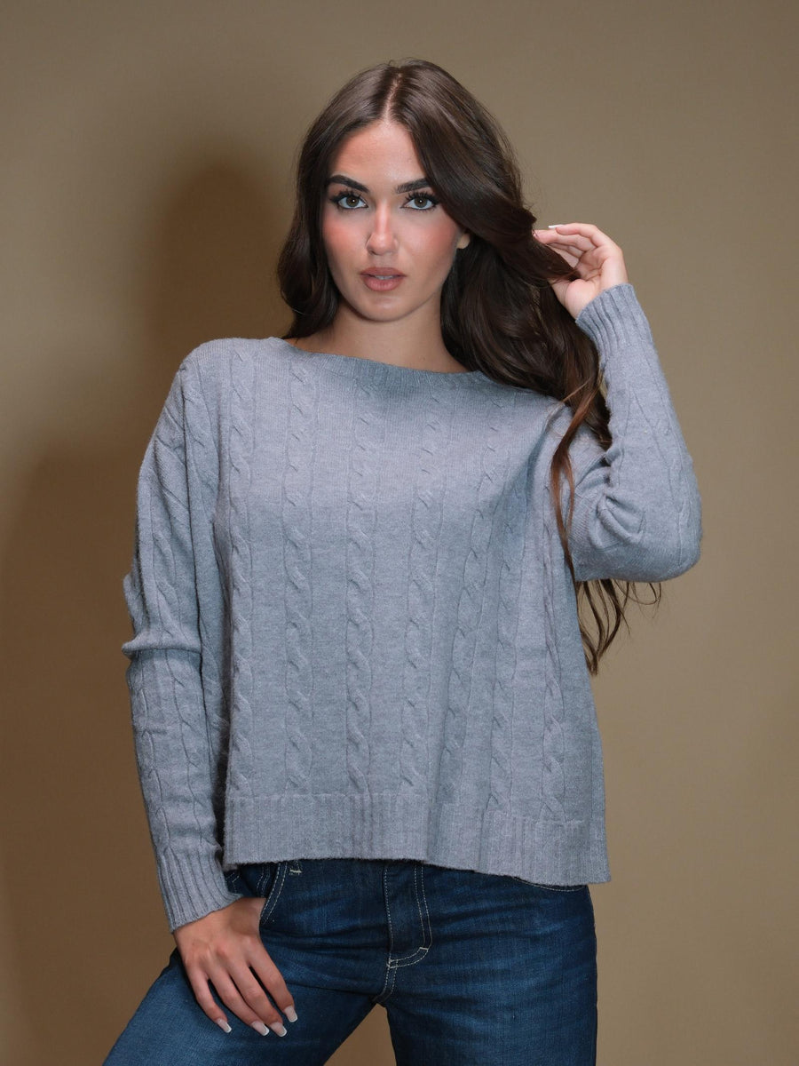 Maglione Armoire treccia grigio IT1418 GRIGIOPERLA Armoire 