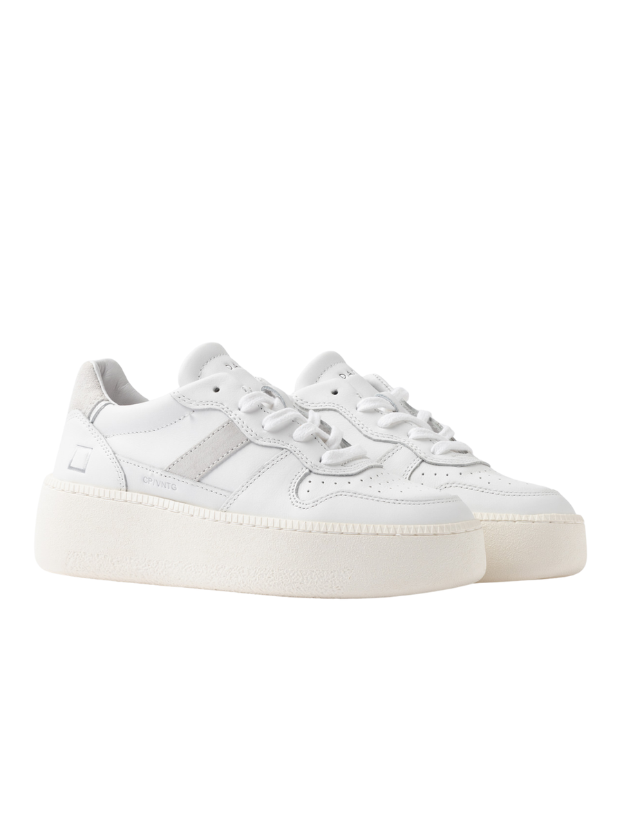 Snekaers "Court" D.a.t.e. vintage calf bianche W431-CP-VC WH Date 
