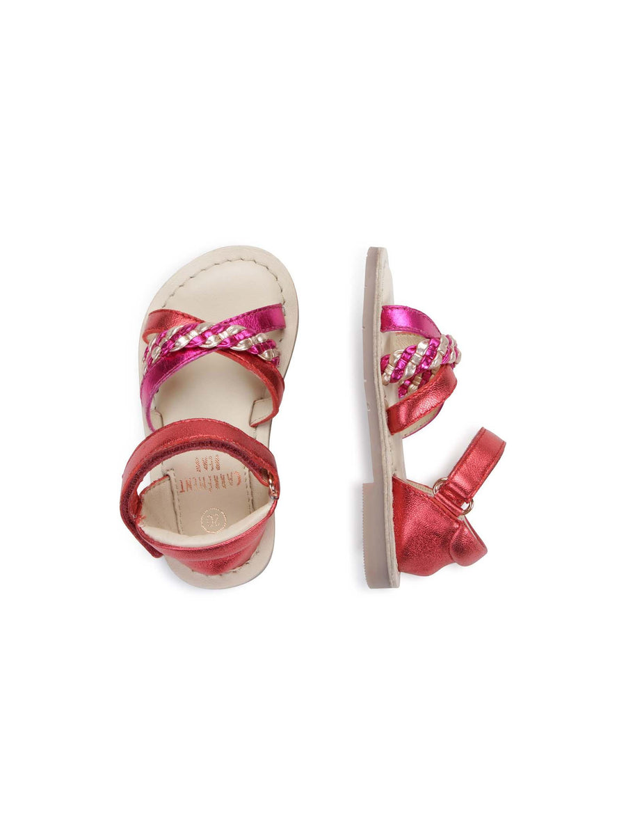 Sandali fucsia e pesca con intreccio Y09051 PESCA Carrement Beau 