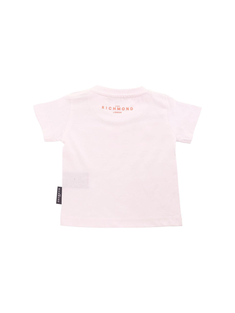 T-Shirt John Richmond verde con logo lettering arancione RIP25014TS WHITE/APR John Richmond 