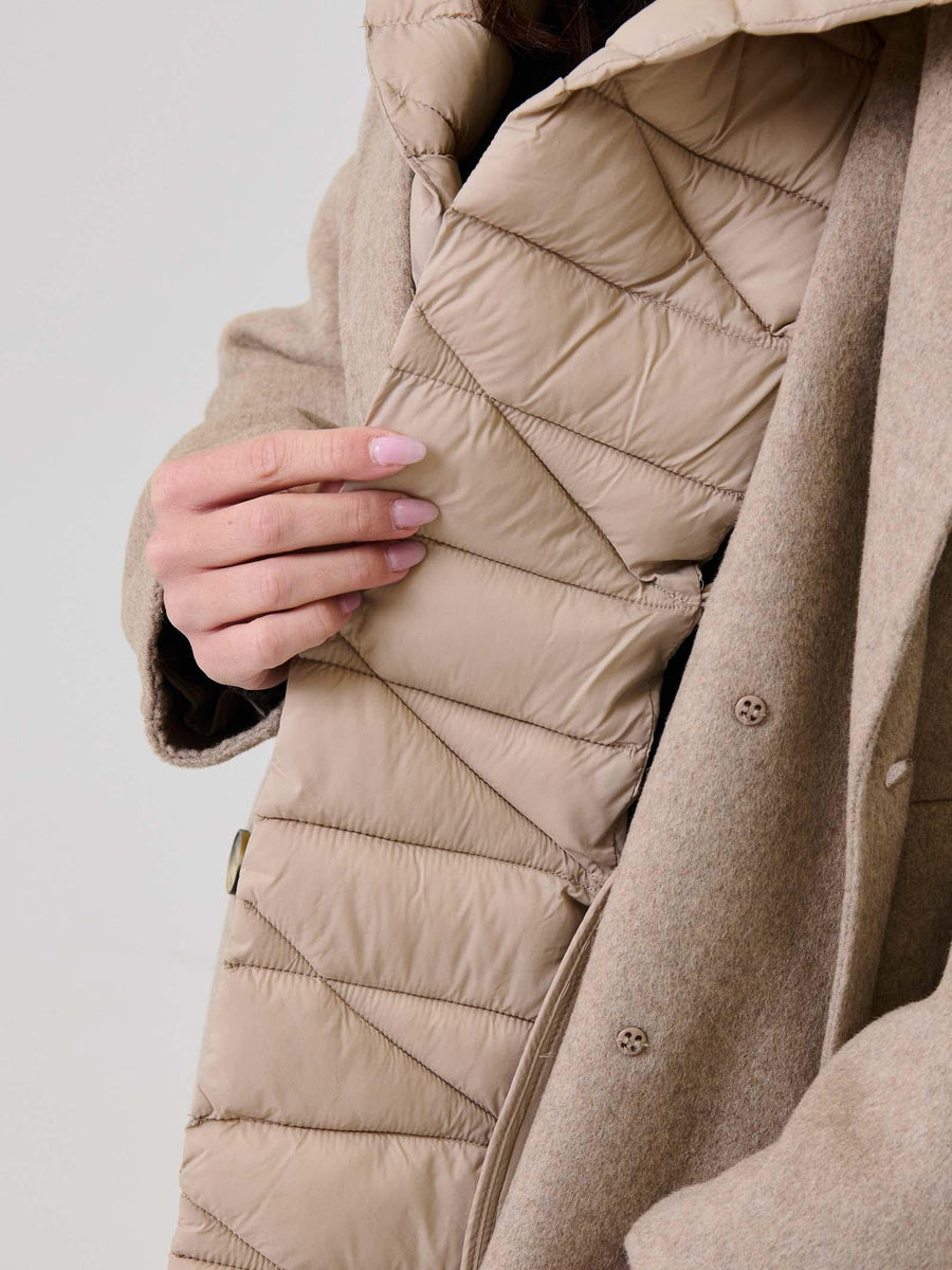 Cappotto piumino con fusciacca Vicolo taupe TF0028 FU107 Vicolo 