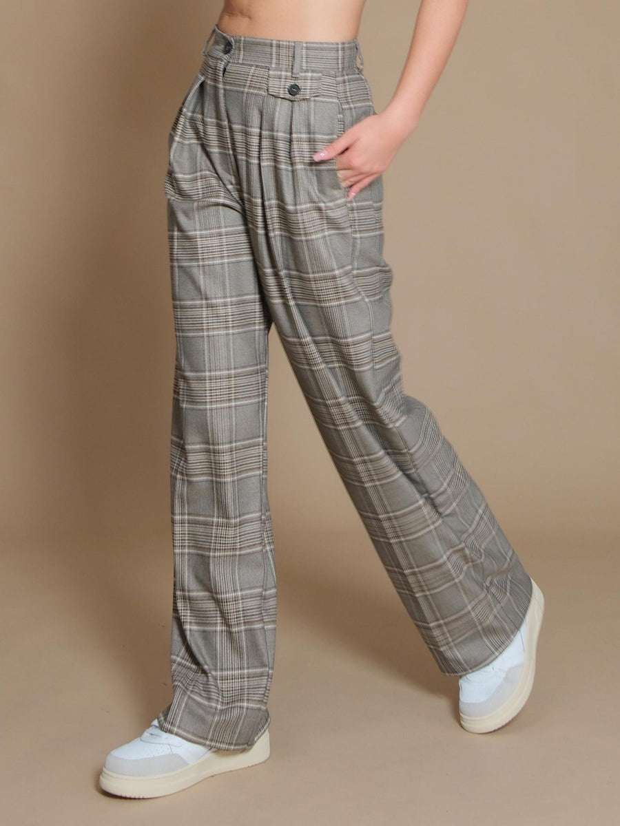 Pantalone Vicolo beige principe di galles TS0962 BEIGE Vicolo 