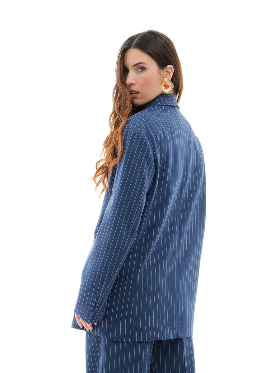 Blazer Bohemian Vì blu a righe GI149 BLUE Bohemian V 