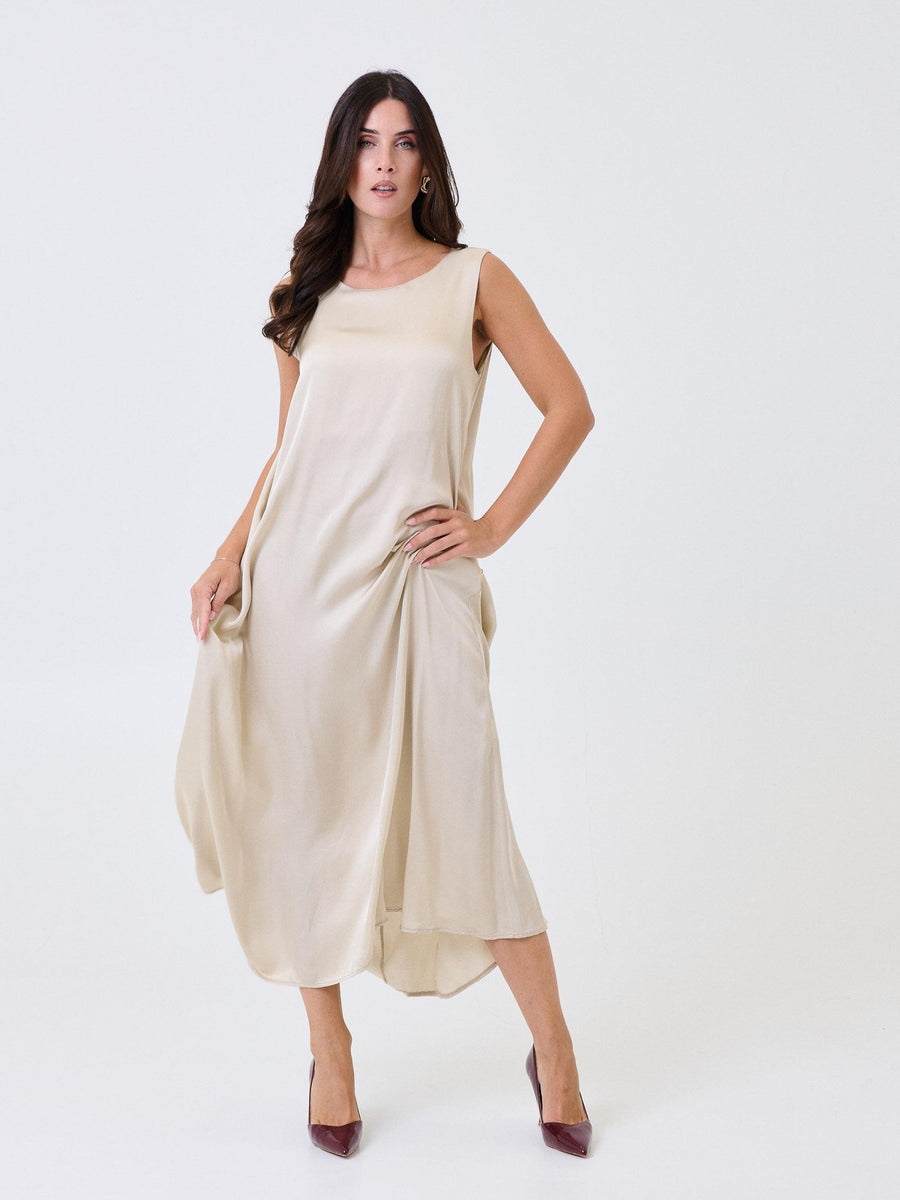 Abito lungo Armoire beige svasato E327A05Q LANA Armoire 