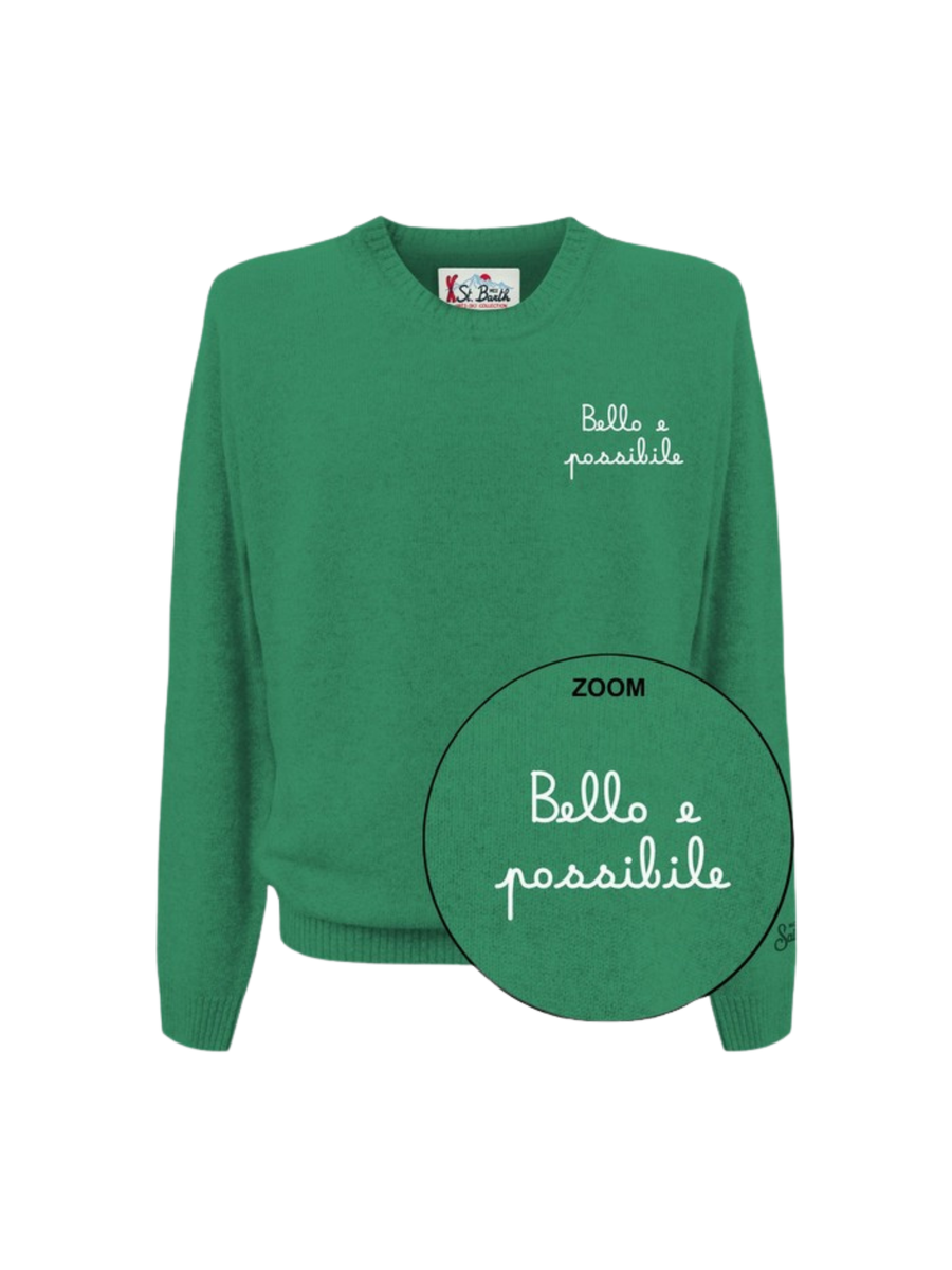 Maglione Saint Barth verde "bello e possibile" HER0005 03416G MC2 SAINT BARTH 