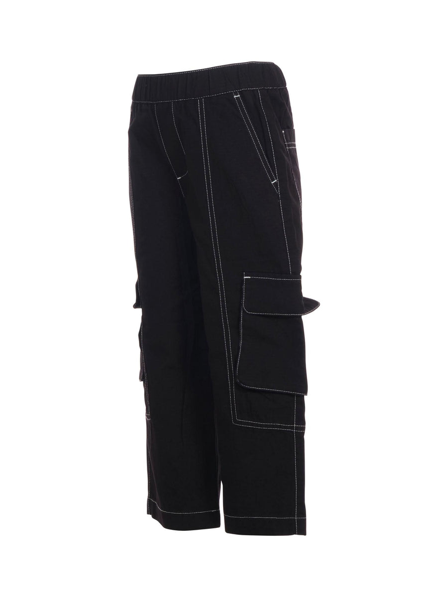 Pantalone cargo Moschino nero con cuciture bianche HUP08J 60100 Moschino 