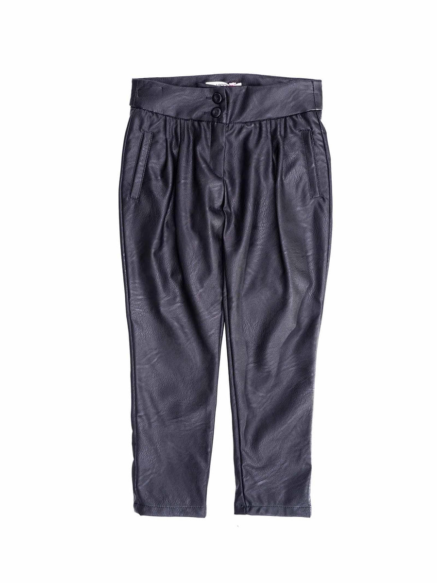 Pantalone nero in ecopelle Vicolo P0459 NE Vicolo 