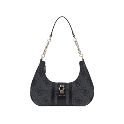 Borsa a spalla Guess nera con monogram all over HWSO7838180 CLO Guess 