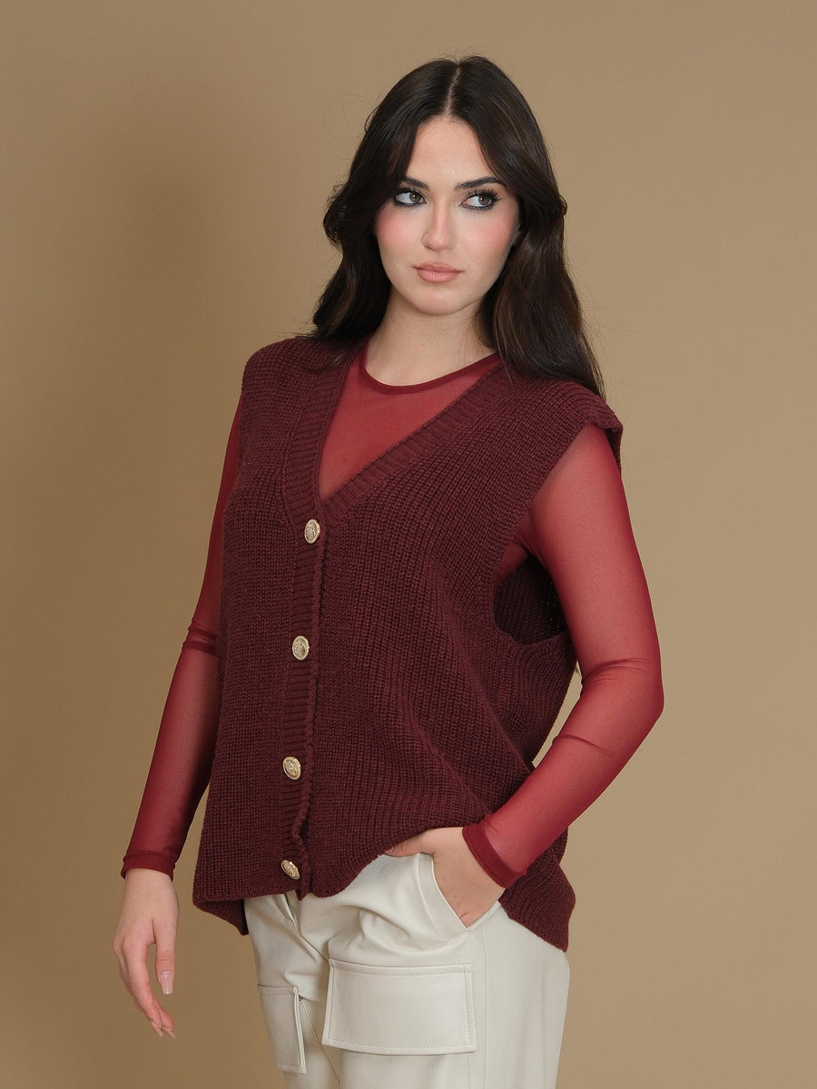 Gilet dubai Silence Limited in lana bordeaux 17301 BORDEAUX Silence Limited 