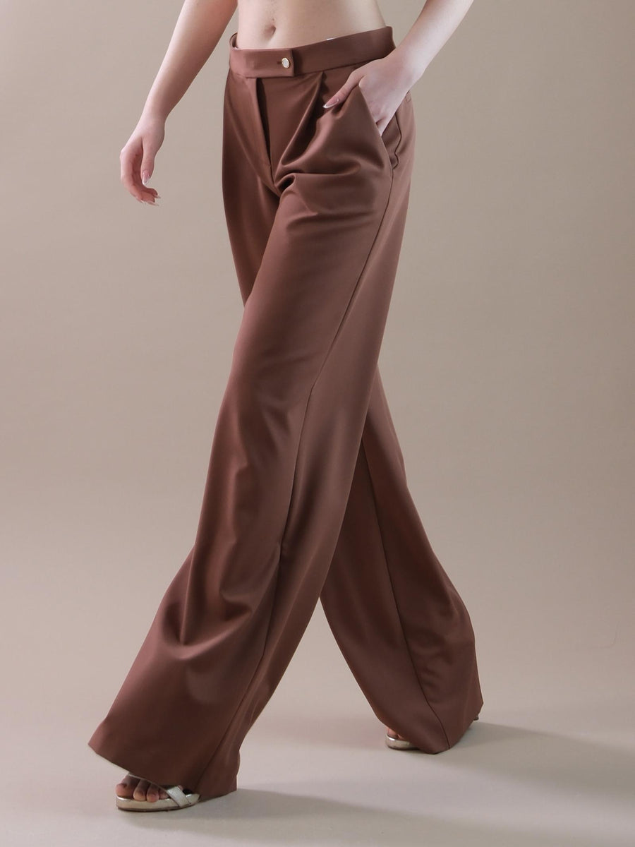 Pantaloni modello palazzo cuoio PA98 CUOIO Bohemian V 