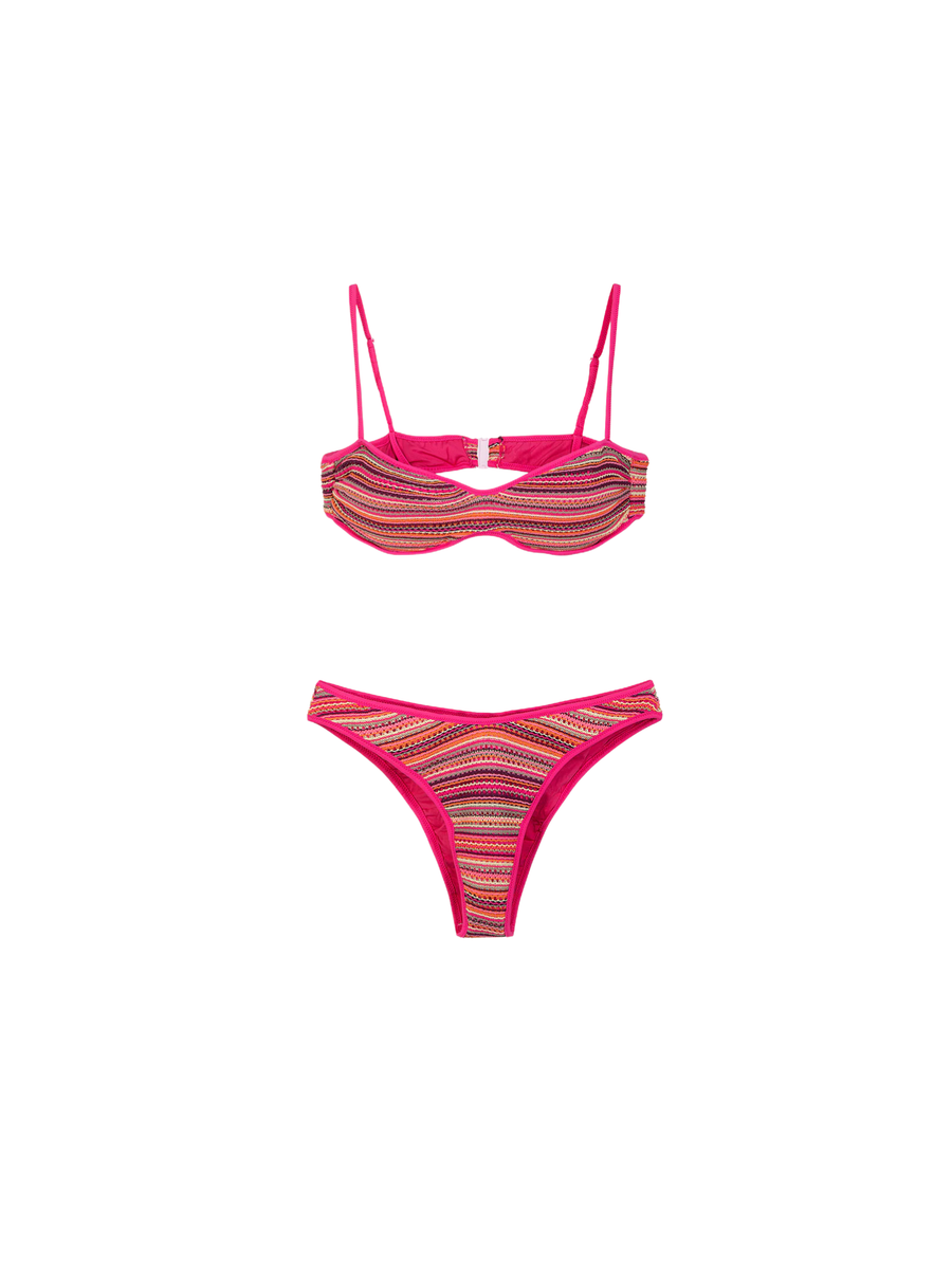Bikini a fascia Me Fui fucsia con dettagli a contrasto 0611 FX Me Fui 