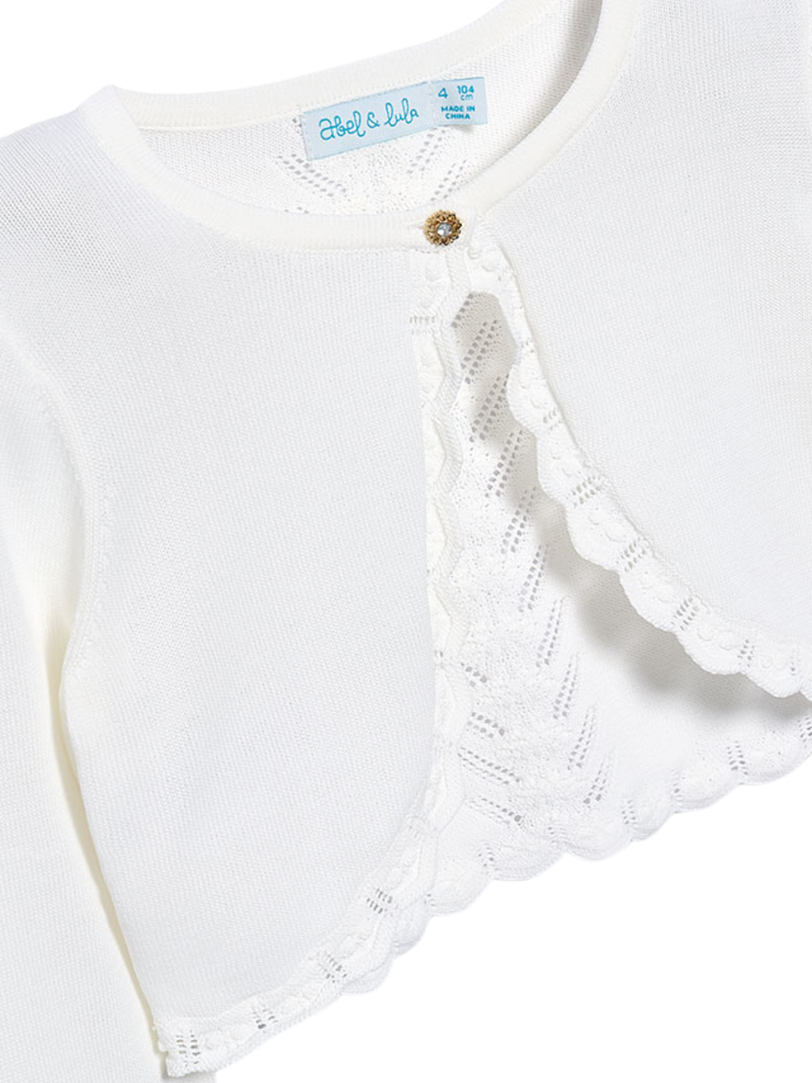 Cardigan bolerino Abel & Lula panna con dettagli in pizzo 5366 PAN Abel & Lula 