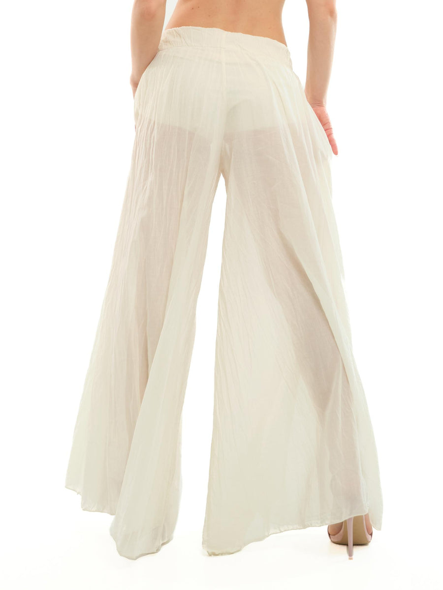 Pantalone larghi Dixie burro a vita media P067W248 BURRO Dixie 