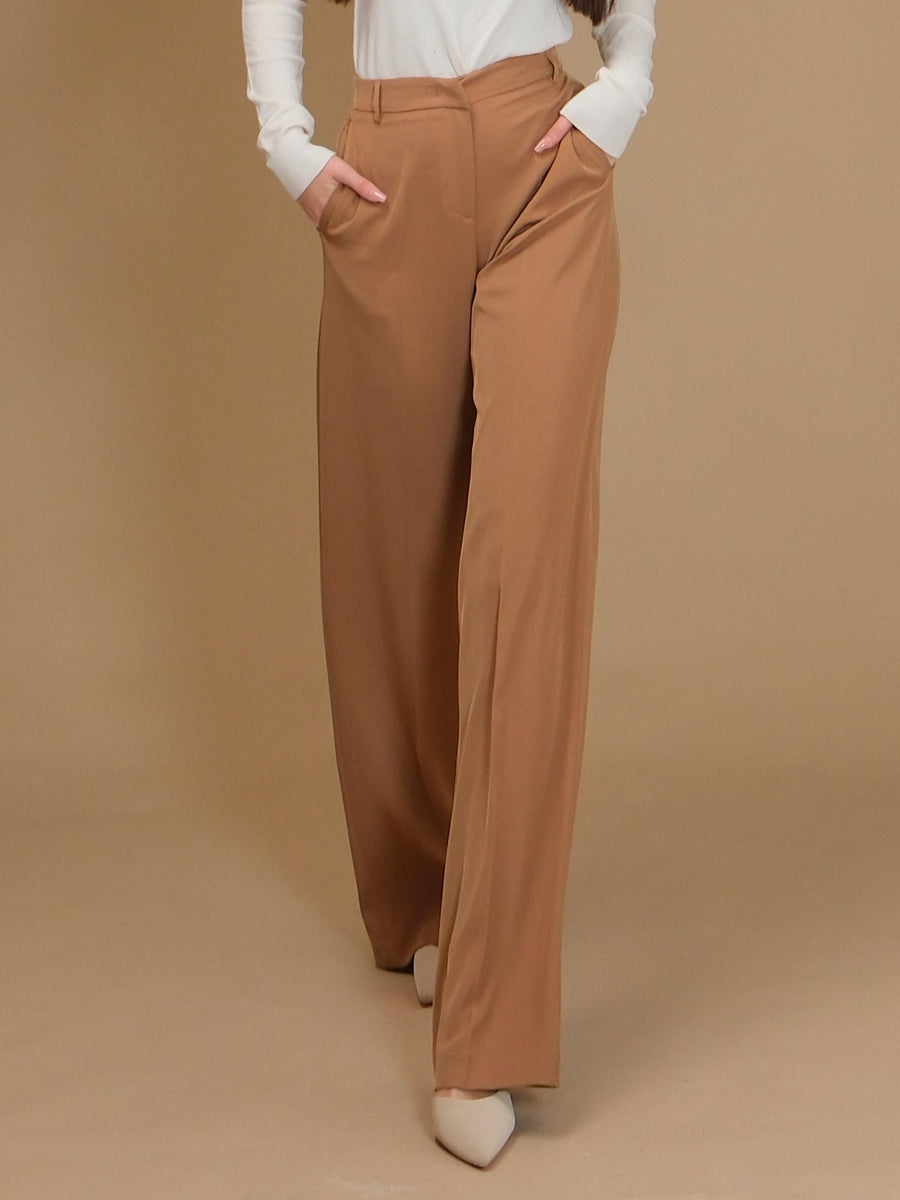 Pantalone "agata" Silence Limited cammello a palazzo SD2028 CAMEL Silence Limited 