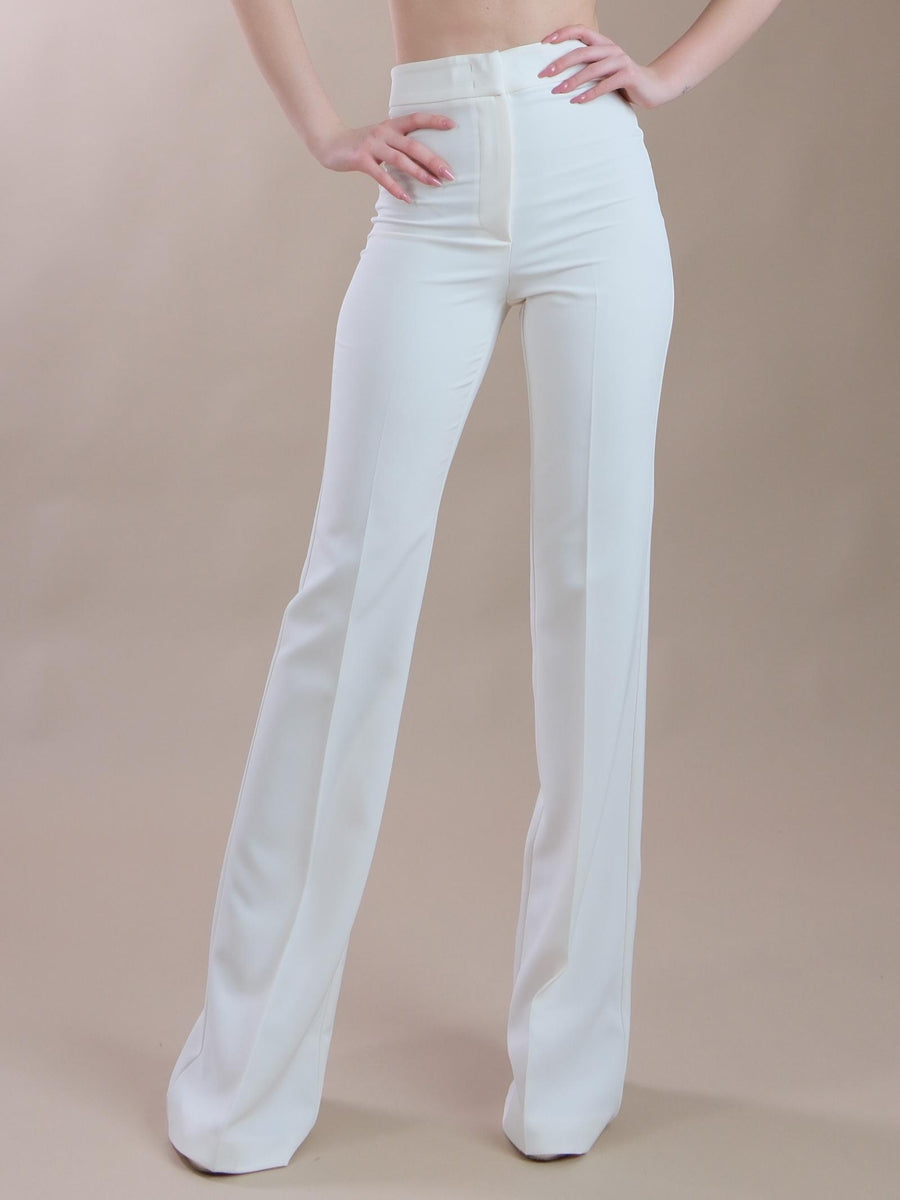 Pantaloni flare bianco latte NP2003T MILK Silence Limited 
