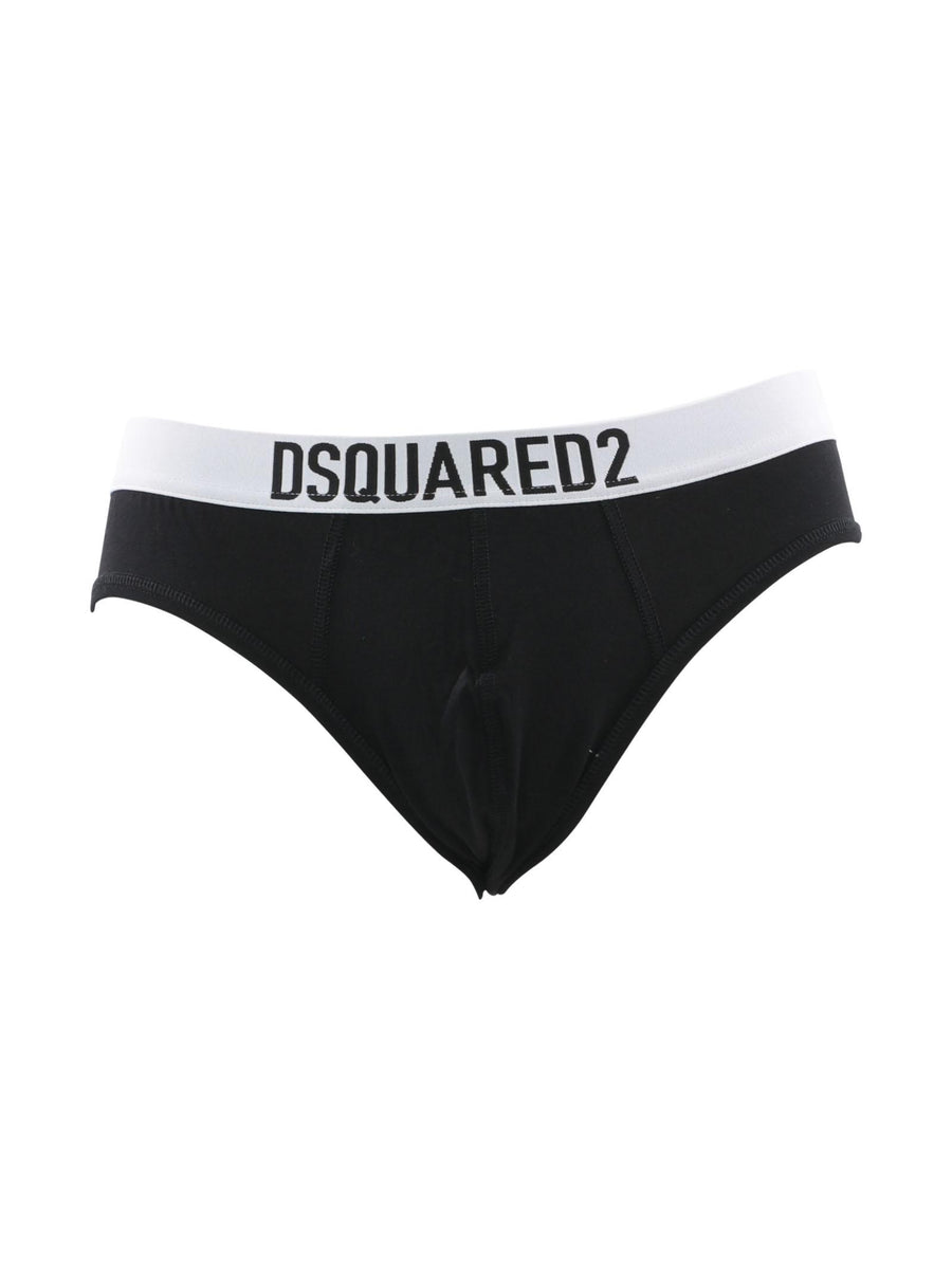 Slip nero con vita logata D9L61420 001 Dsquared 