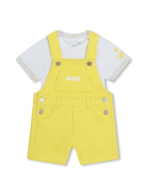 Completo salopette e t-shirt giallo/bianco J50801 508 Boss 