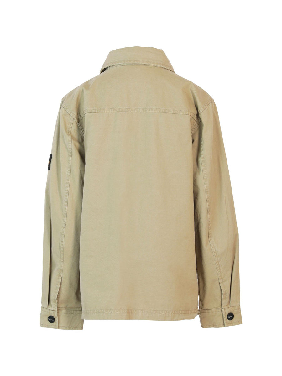 Camicia beige in cotone con bottoni logati neri RW430 BEIGE Refrigiwear 