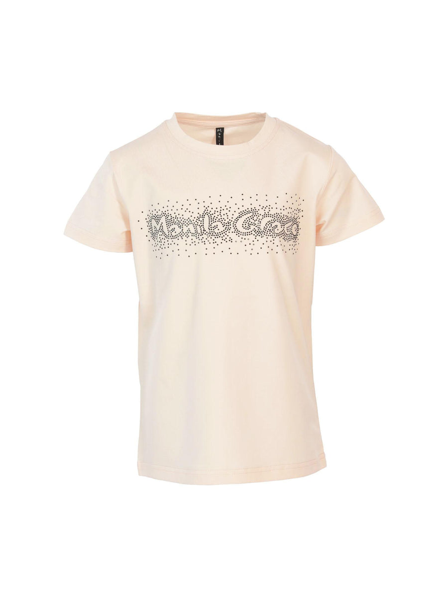 T-shirt rosa con logo e brillantini neri MG2752 ROSA Manila Grace 
