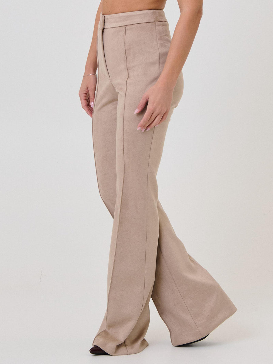 Pantalone a zampa Bohemian Vì sabbia effetto scamosciato BHPA012 SAND Bohemian V 