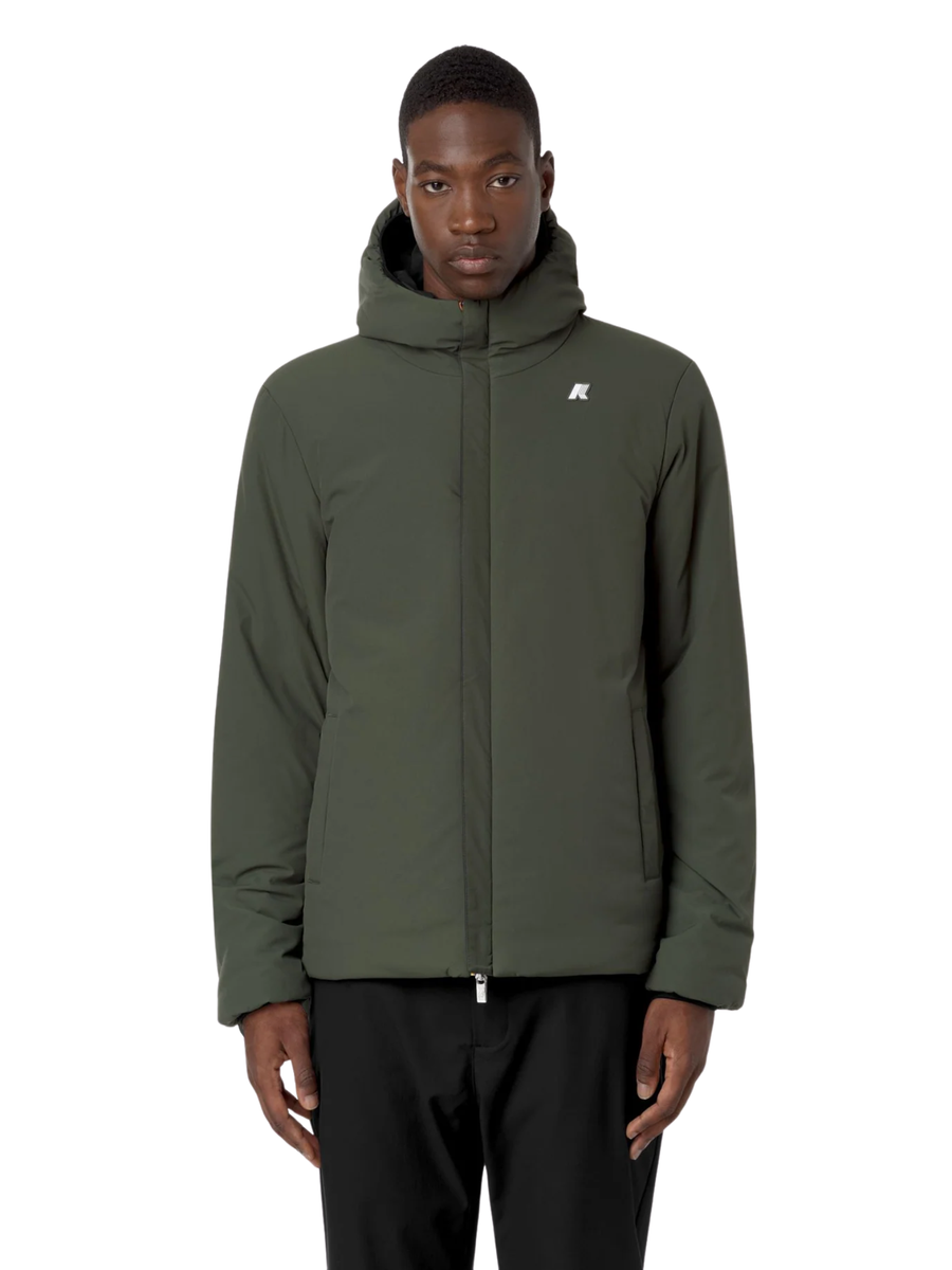 Giubbino "Jack St Warm Double" K-Way nero e verde K6128VW AH3 K-WAY 