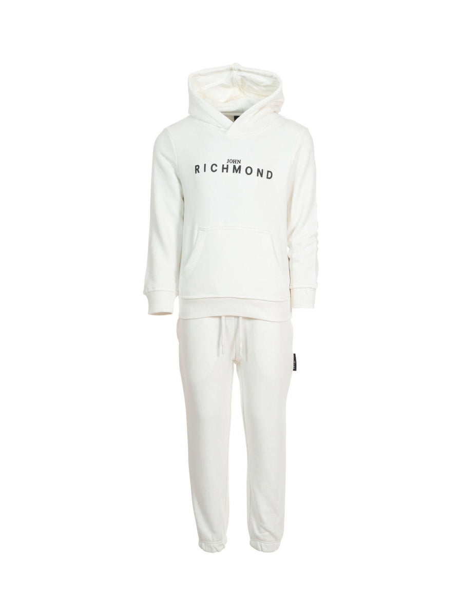 Completo con cappuccio John Richmond bianco con logo a contrasto RBA25007CF OFF-WHITE John Richmond 