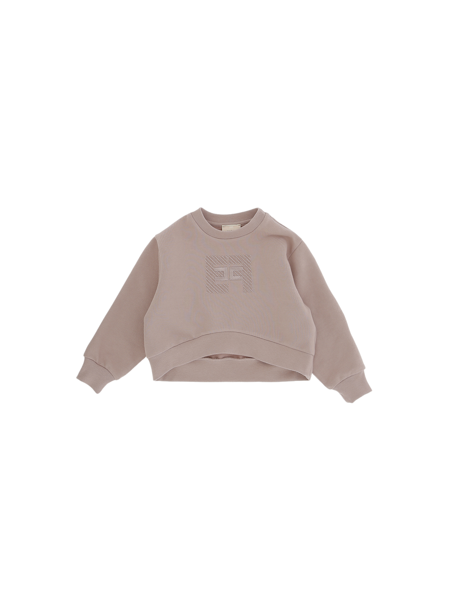 Felpa Elisabetta Franchi beige con logo EGFE056 C041 Elisabetta Franchi 
