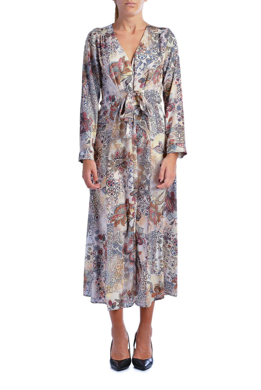 Abito lungo camicia a fantasia NI9EG71 UNI Angela Davis 