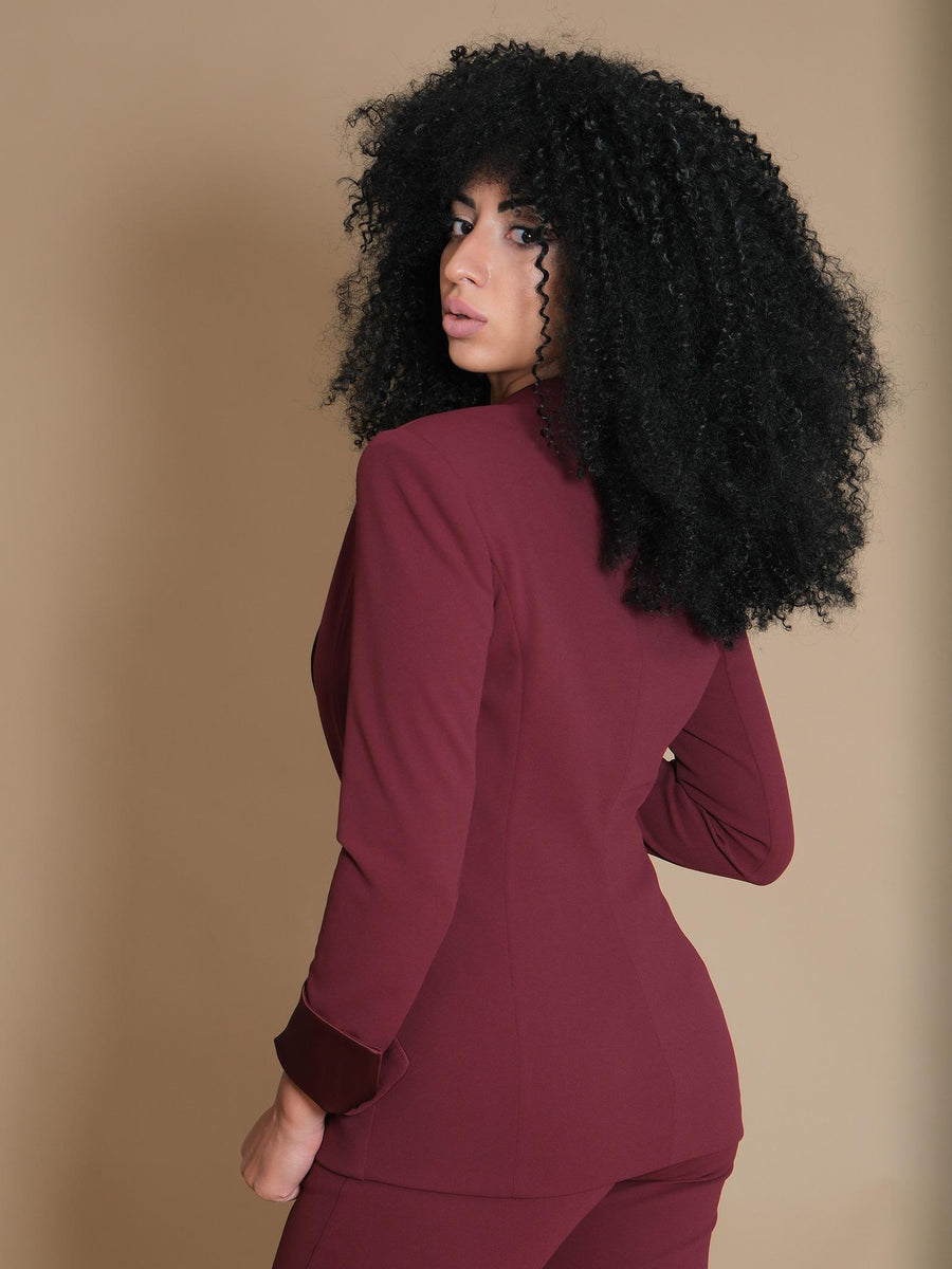 Giacca Imperial rosso marsala monopetto con rever in raso JAH4IAW MARSALA Imperial 