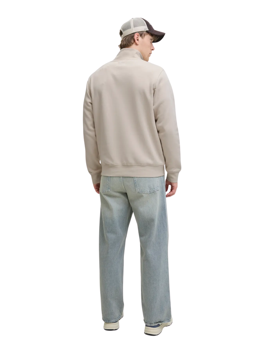 Felpa Jack & Jones beige con mezza zip 12278793 Moonbeam Jack & Jones 