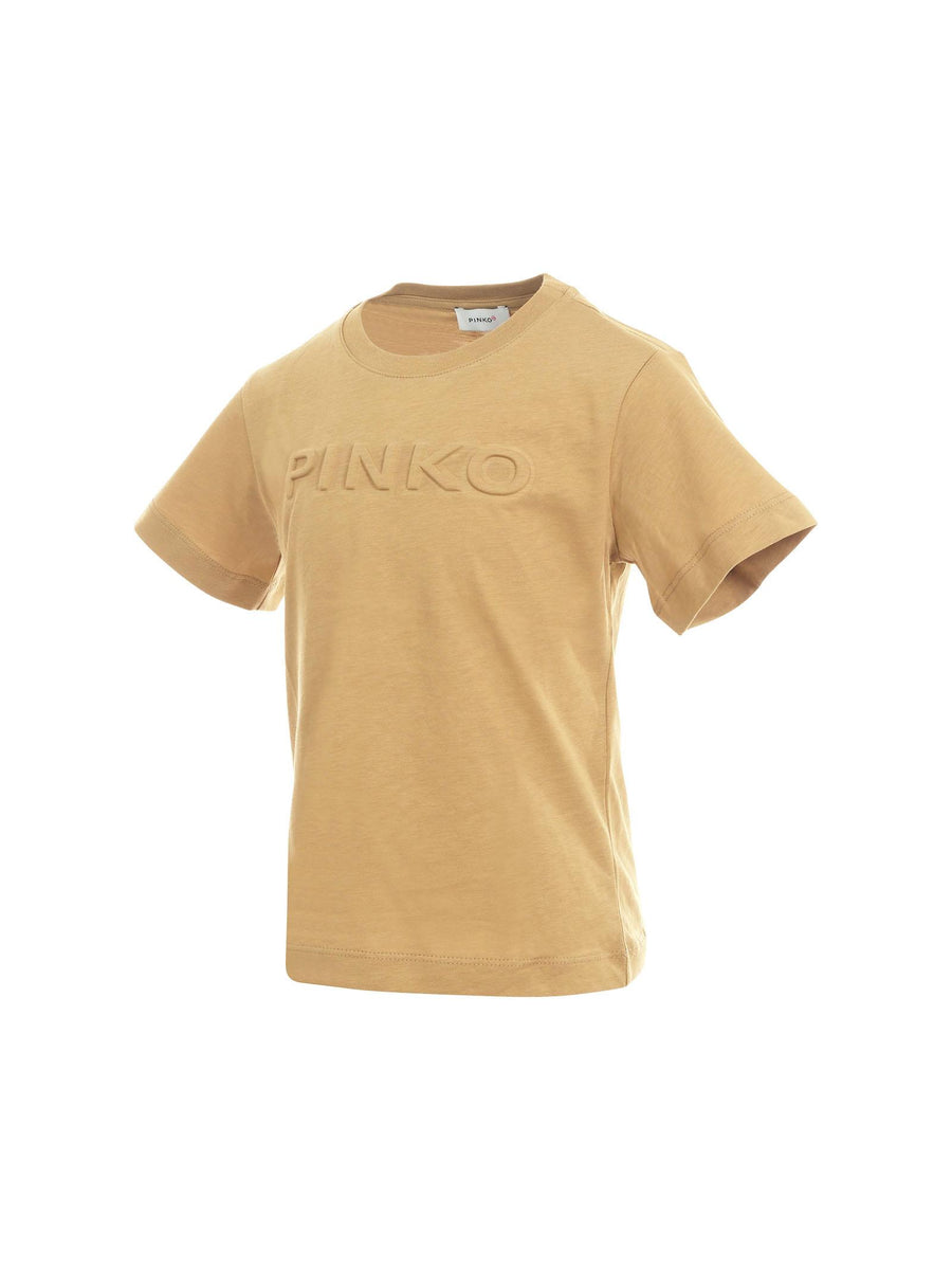 T-Shirt Pinko verde oliva con logo lettering in rilievo KFTS002 0062 Pinko 
